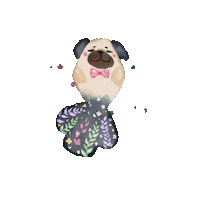 lulalistudio pug merdog merpup lulalistudio Sticker