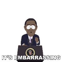 Embarrassed Barack Obama Sticker by South Park