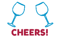 Cheers Wine Sticker by Pinots Palette