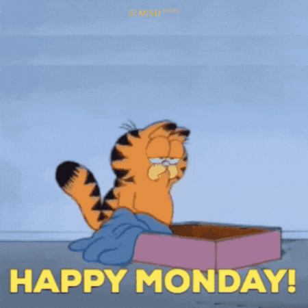 msdstore giphygifmaker tired happy monday garfield GIF