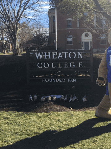 mascot moonwalk GIF by Wheaton College (MA)