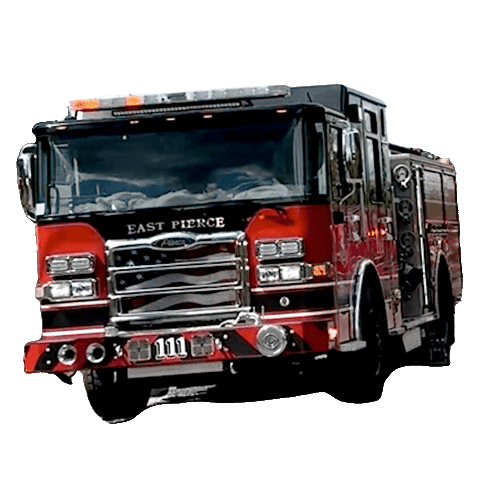 EastPierceFire giphyupload firefighter fire fighter fire engine Sticker