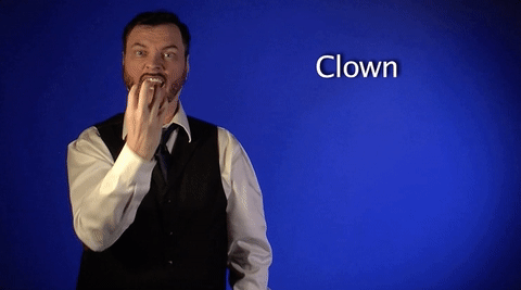 sign language clown GIF by Sign with Robert