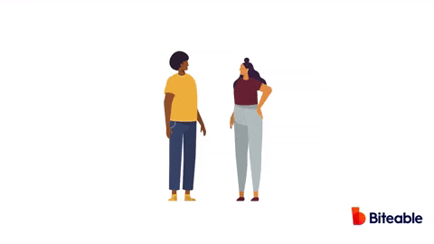 Biteable giphygifmaker animation friends celebrate GIF