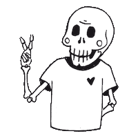 HeyDu happy peace skull dead Sticker