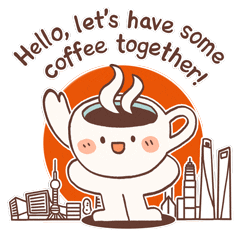 Coffee Hello Sticker by CGTN V-Studio