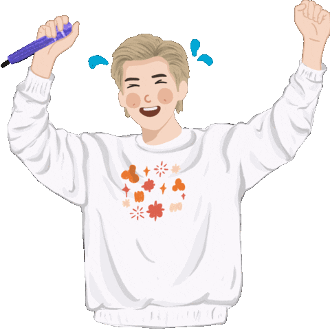 Happy V Sticker by Tizzm