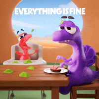 Everything Is Fine Eating GIF by Claynosaurz