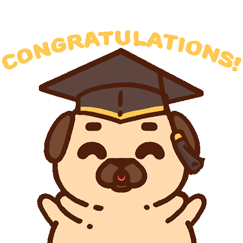 Congrats Celebrate Sticker by Puglie Pug
