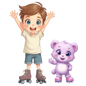 Boys Girls Roller Skating Sticker