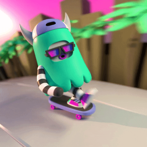 AshleyBlanchette 90s monster skate skateboard GIF