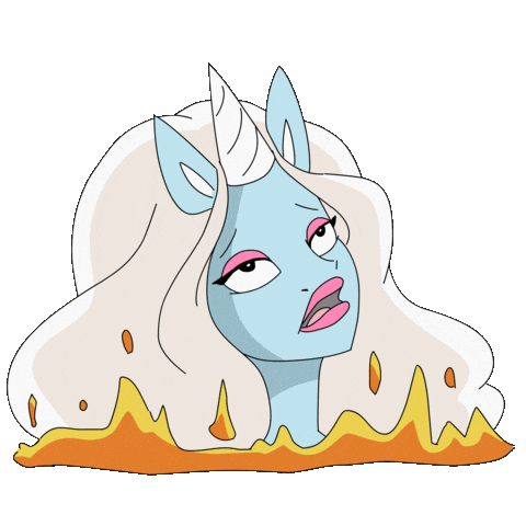 On Fire Sticker by Glow The Unicorn