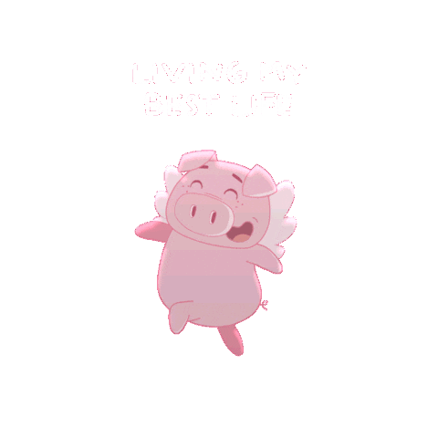 Happy Flying Pig Sticker by PositivelyPigasus