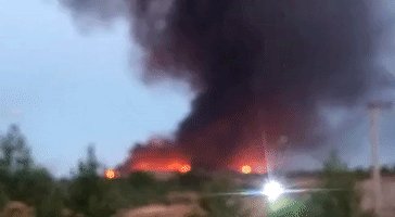 Huge Fire at Military Camp Near Turkey's Border With Syria