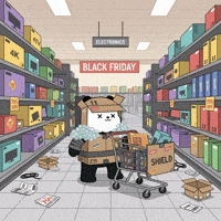 Black Friday Shopping Cart GIF by Kanpai Pandas