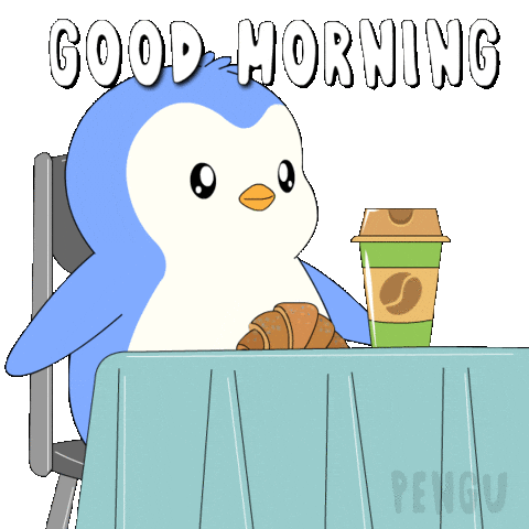 Croissant Good Morning Sticker by Pudgy Penguins