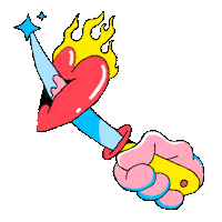 ovcharka love heart fire hand Sticker