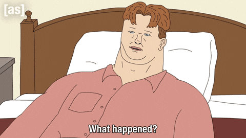 Pass Out What Happened GIF by Adult Swim