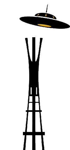 Space Needle Halloween Sticker by Evergreen Goodwill