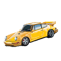 ribafuga car yellow race fast Sticker