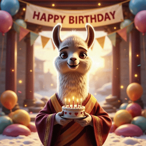 dalaillamazen happy animation cartoon birthday GIF