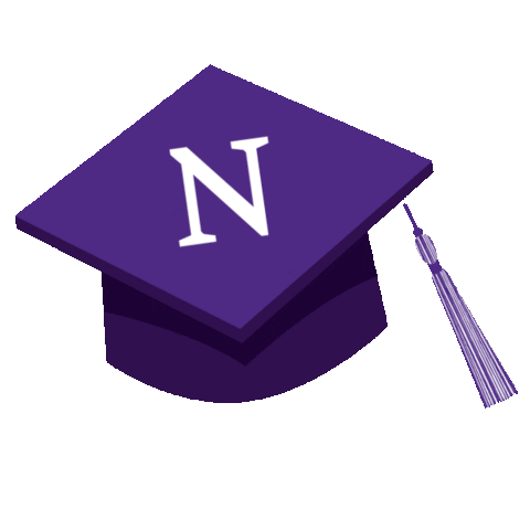 Gradcap Sticker by Northwestern University