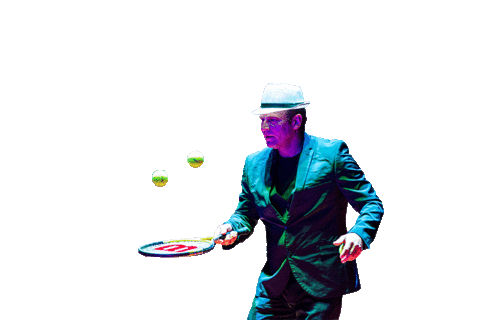 Diviska giphyupload man circus tenis Sticker