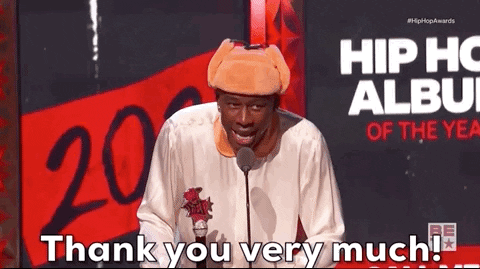 Tyler The Creator Thank You GIF by BET Hip Hop Awards