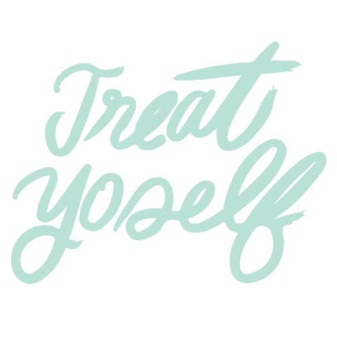 treat yourself Sticker by Thimblepress