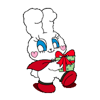 Bunny Rabbit Christmas Sticker by HIKOCO