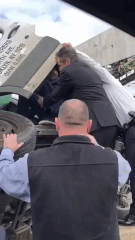 Andrew Cuomo Pulls Man From Wreckage on Brooklyn-Queens Expressway