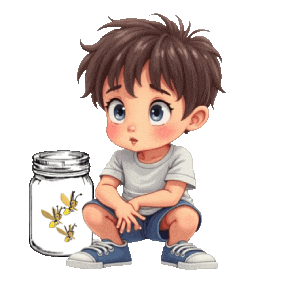 Boys Girls Fireflies Sticker