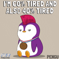 Tired Good Morning GIF by Pudgy Penguins
