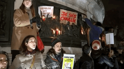 giphyupload giphynewsarchives protests charlie hebdo je suis charlie GIF