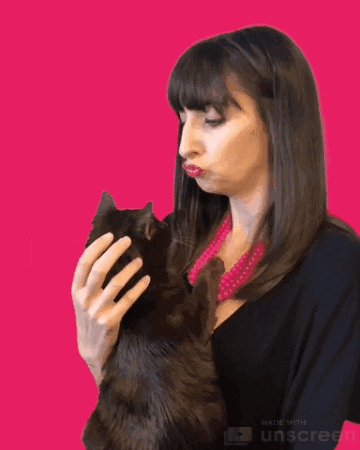 Cat Kiss GIF by Jenn Robbins