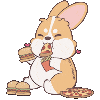 Pizza Eating Sticker