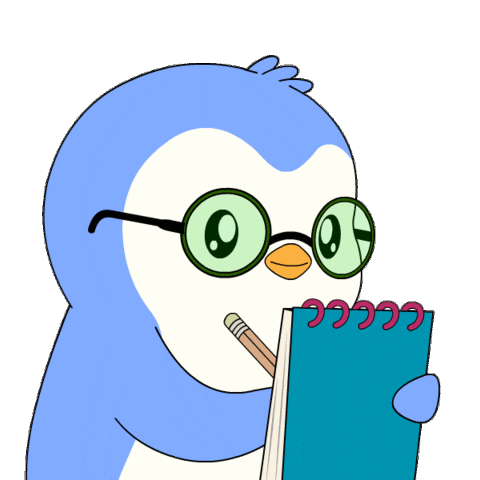 Penguin Studying Sticker by Pudgy Penguins