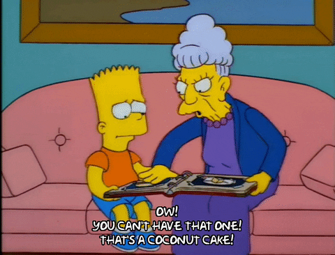 bart simpson mean old lady GIF