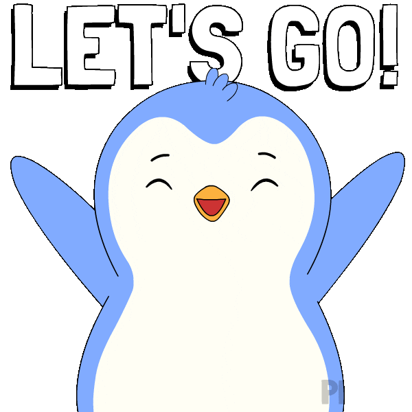 Lets Go Penguin Sticker by Pudgy Penguins