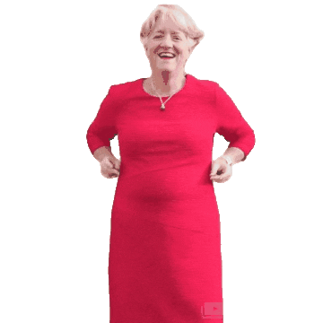Lady In Red Happy Dance Sticker by VrijheidsOndernemers®