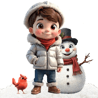 Boys Girls Snowman Sticker