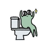 kaeruuu98 animal frog toilet ruuu Sticker