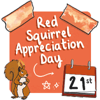 Red Squirrel Love Sticker by Twinkl Parents