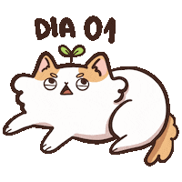 Tired Cat Sticker by Politopia Ilustraciones