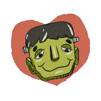 In Love Frankenstein Sticker by Suhiidraws
