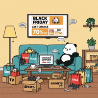 Black Friday Online Shopping GIF by Kanpai Pandas