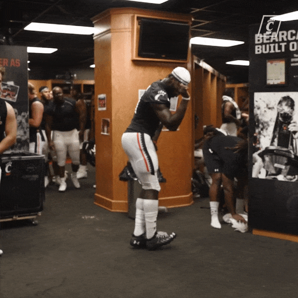 Cincinnati Football Dancing GIF by Cincinnati Bearcats