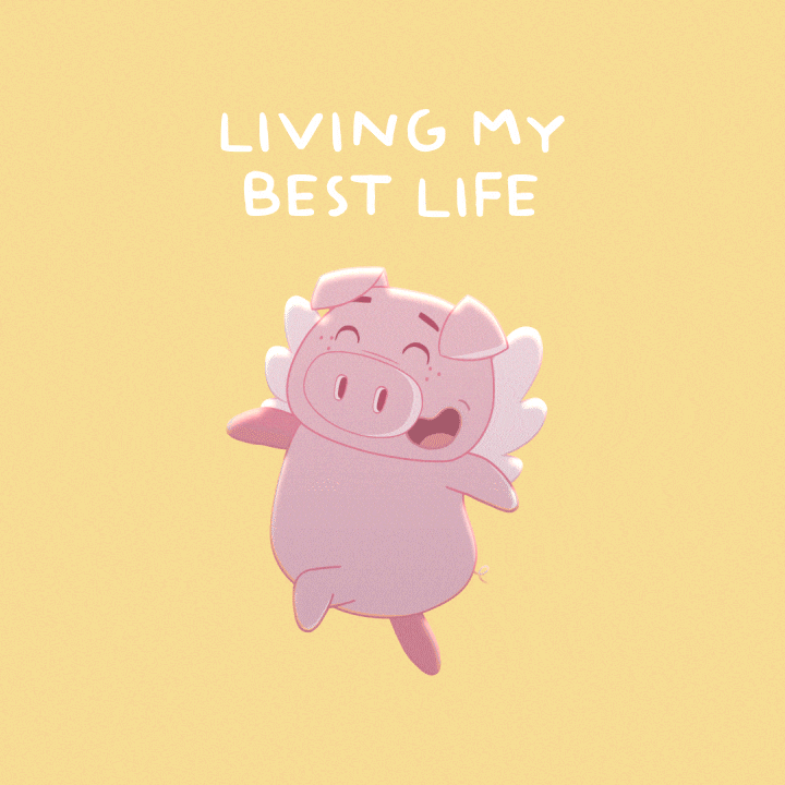 Happy Flying Pig GIF by PositivelyPigasus