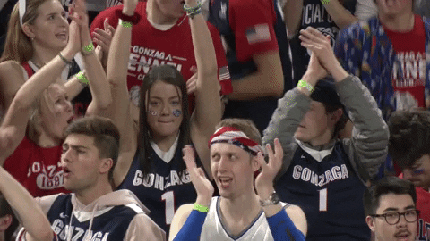 GonzagaBulldogs giphyupload fans cheering crowd GIF