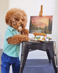 PoochofNYC dog artist puppy dogs GIF